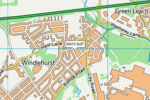 WA10 6UP map - OS VectorMap District (Ordnance Survey)