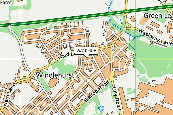 WA10 6UR map - OS VectorMap District (Ordnance Survey)