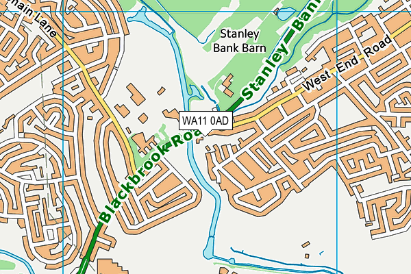 WA11 0AD map - OS VectorMap District (Ordnance Survey)