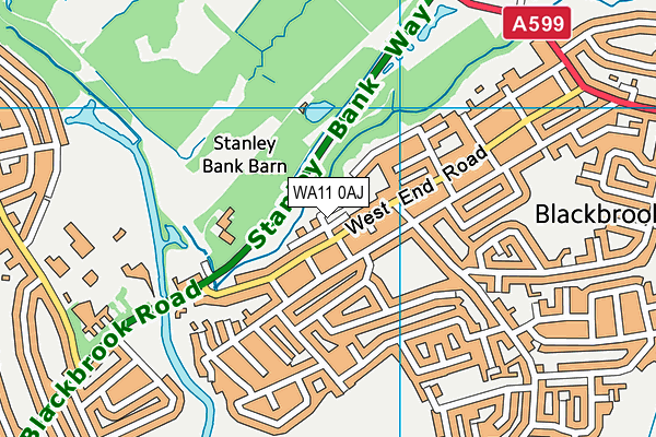 WA11 0AJ map - OS VectorMap District (Ordnance Survey)