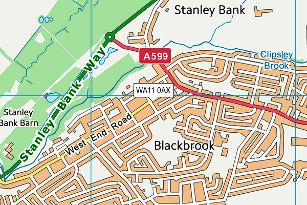 St Marks Church Of Haydock Field map (WA11 0AX) - OS VectorMap District (Ordnance Survey)