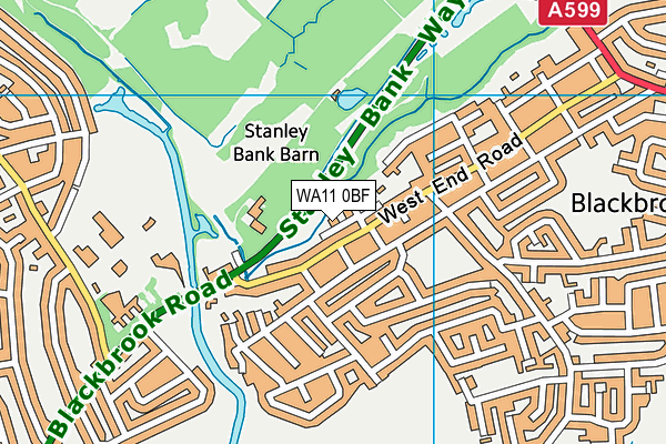 WA11 0BF map - OS VectorMap District (Ordnance Survey)