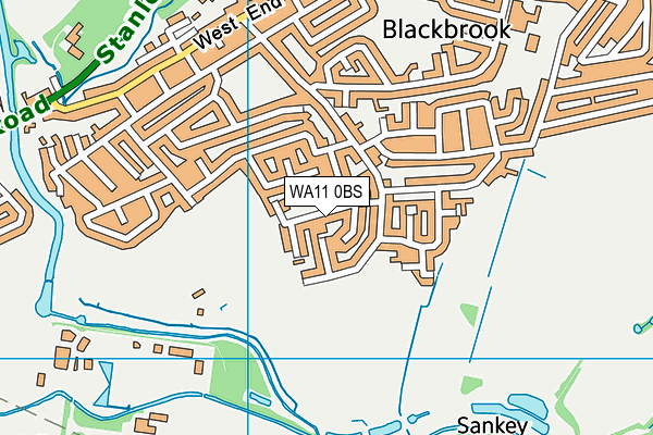 WA11 0BS map - OS VectorMap District (Ordnance Survey)
