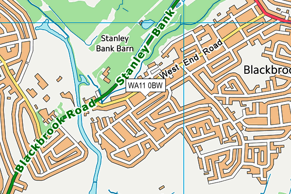 WA11 0BW map - OS VectorMap District (Ordnance Survey)
