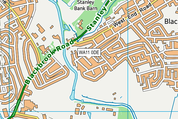 WA11 0DE map - OS VectorMap District (Ordnance Survey)