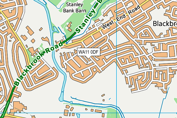 WA11 0DF map - OS VectorMap District (Ordnance Survey)
