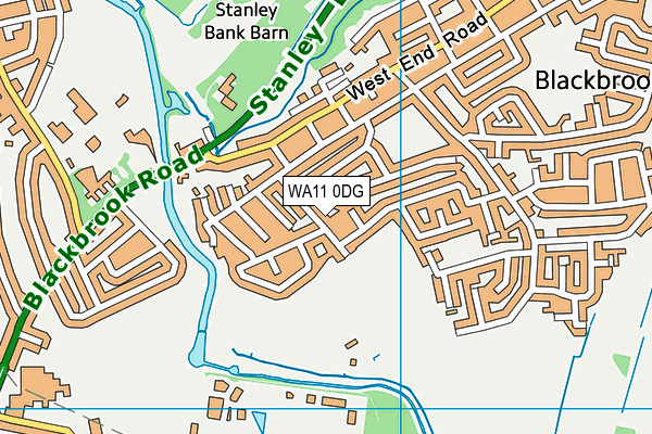 WA11 0DG map - OS VectorMap District (Ordnance Survey)