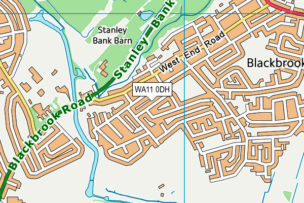 WA11 0DH map - OS VectorMap District (Ordnance Survey)