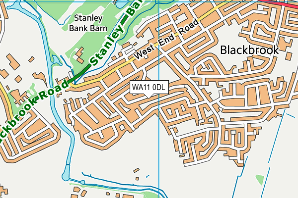 WA11 0DL map - OS VectorMap District (Ordnance Survey)