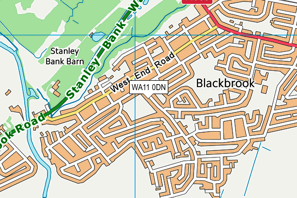 WA11 0DN map - OS VectorMap District (Ordnance Survey)