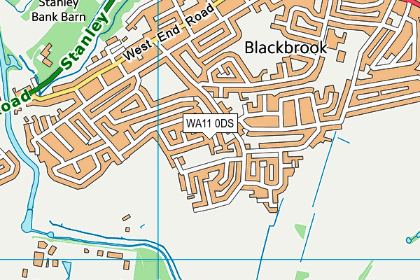 WA11 0DS map - OS VectorMap District (Ordnance Survey)