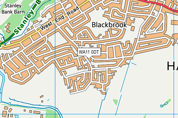 WA11 0DT map - OS VectorMap District (Ordnance Survey)