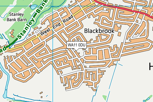 WA11 0DU map - OS VectorMap District (Ordnance Survey)