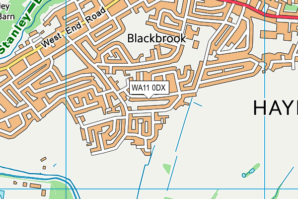 WA11 0DX map - OS VectorMap District (Ordnance Survey)