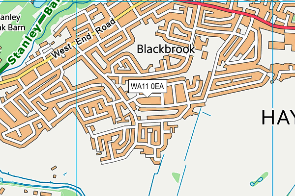 WA11 0EA map - OS VectorMap District (Ordnance Survey)