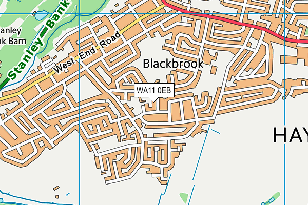 WA11 0EB map - OS VectorMap District (Ordnance Survey)