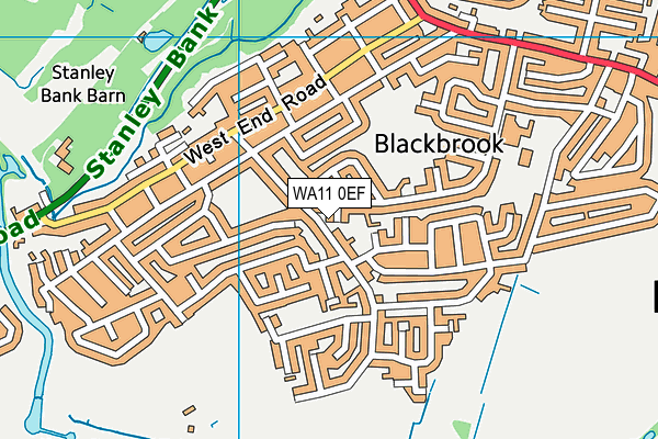 WA11 0EF map - OS VectorMap District (Ordnance Survey)