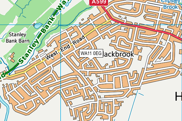 WA11 0EG map - OS VectorMap District (Ordnance Survey)