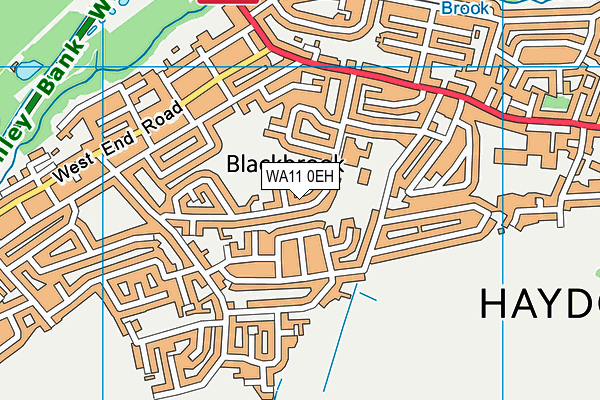 WA11 0EH map - OS VectorMap District (Ordnance Survey)