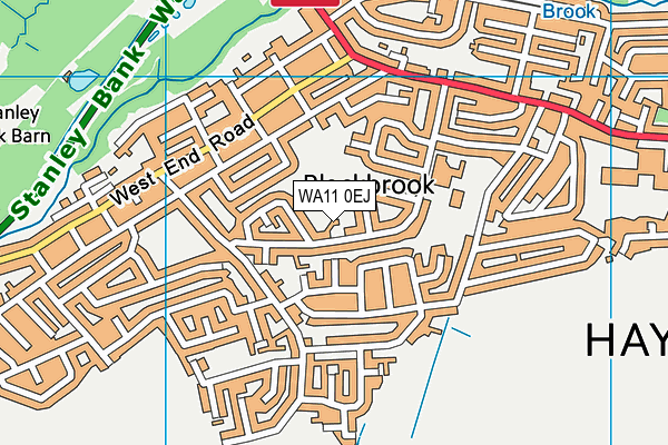 WA11 0EJ map - OS VectorMap District (Ordnance Survey)
