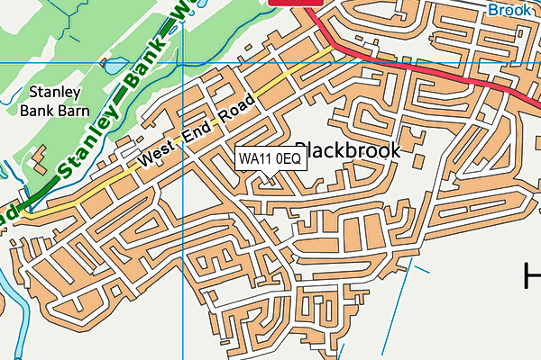 WA11 0EQ map - OS VectorMap District (Ordnance Survey)