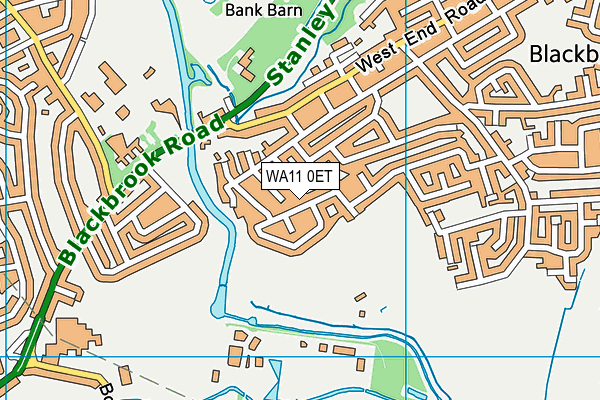 WA11 0ET map - OS VectorMap District (Ordnance Survey)
