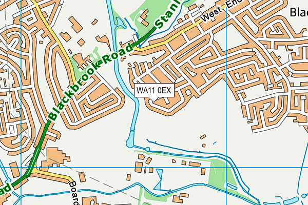WA11 0EX map - OS VectorMap District (Ordnance Survey)