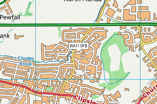 WA11 0FB map - OS VectorMap District (Ordnance Survey)