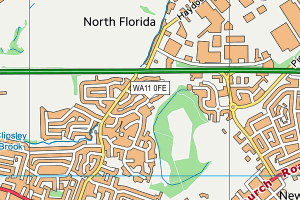 WA11 0FE map - OS VectorMap District (Ordnance Survey)