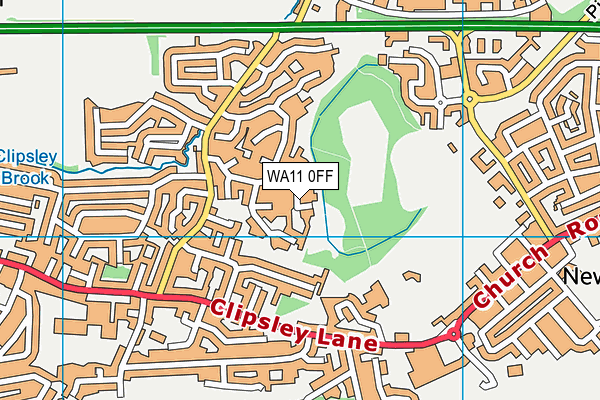WA11 0FF map - OS VectorMap District (Ordnance Survey)