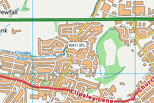 WA11 0FL map - OS VectorMap District (Ordnance Survey)