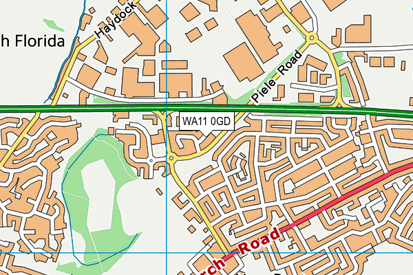 WA11 0GD map - OS VectorMap District (Ordnance Survey)