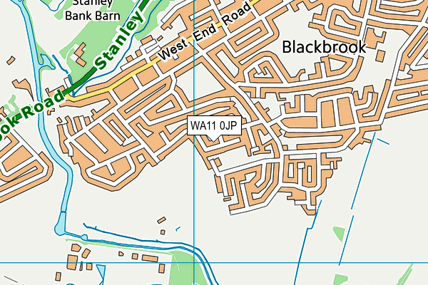 WA11 0JP map - OS VectorMap District (Ordnance Survey)