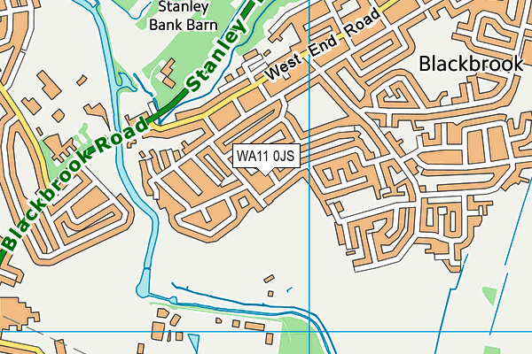 WA11 0JS map - OS VectorMap District (Ordnance Survey)
