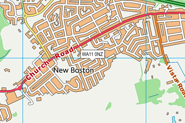 WA11 0NZ map - OS VectorMap District (Ordnance Survey)