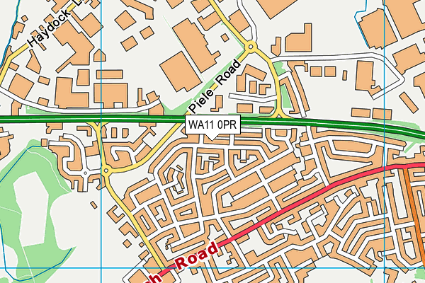 WA11 0PR map - OS VectorMap District (Ordnance Survey)