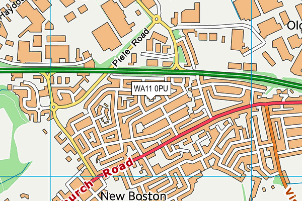 WA11 0PU map - OS VectorMap District (Ordnance Survey)