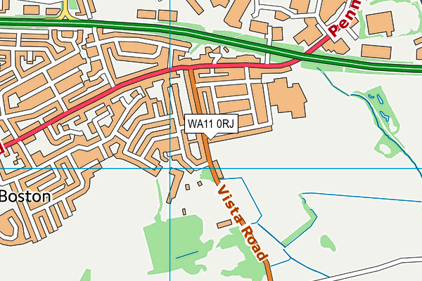 Vista Road Playing Fields map (WA11 0RJ) - OS VectorMap District (Ordnance Survey)