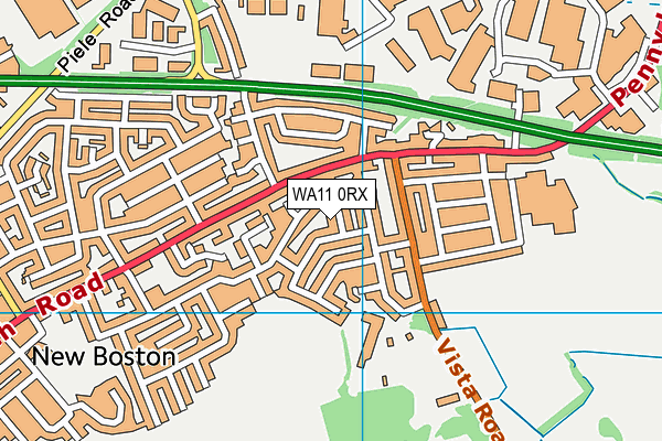 WA11 0RX map - OS VectorMap District (Ordnance Survey)