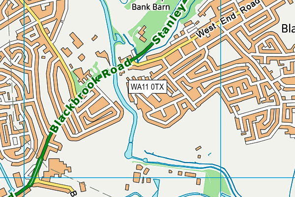 WA11 0TX map - OS VectorMap District (Ordnance Survey)