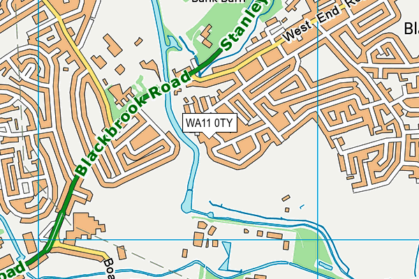 WA11 0TY map - OS VectorMap District (Ordnance Survey)