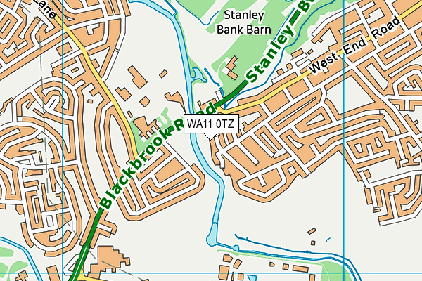 WA11 0TZ map - OS VectorMap District (Ordnance Survey)