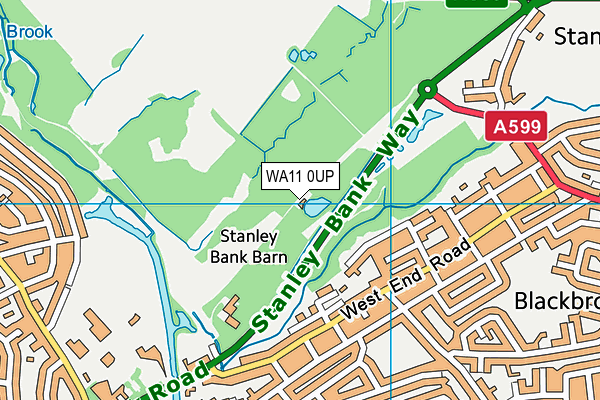 WA11 0UP map - OS VectorMap District (Ordnance Survey)