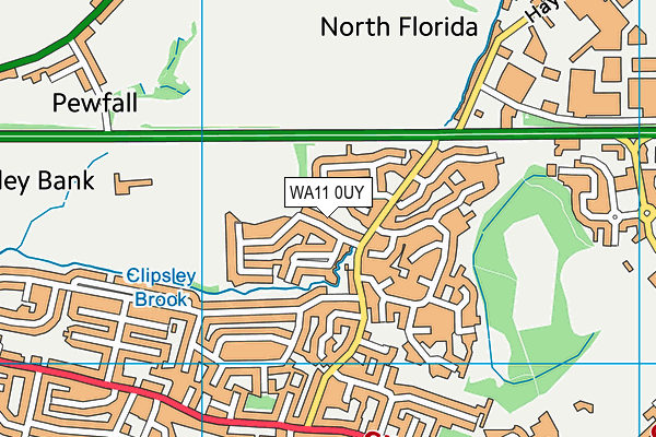 WA11 0UY map - OS VectorMap District (Ordnance Survey)