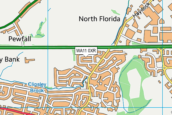 WA11 0XR map - OS VectorMap District (Ordnance Survey)