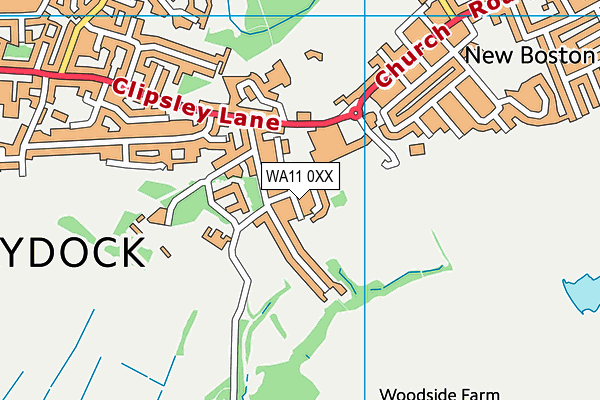 WA11 0XX map - OS VectorMap District (Ordnance Survey)