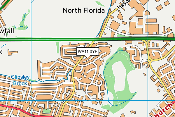 WA11 0YF map - OS VectorMap District (Ordnance Survey)