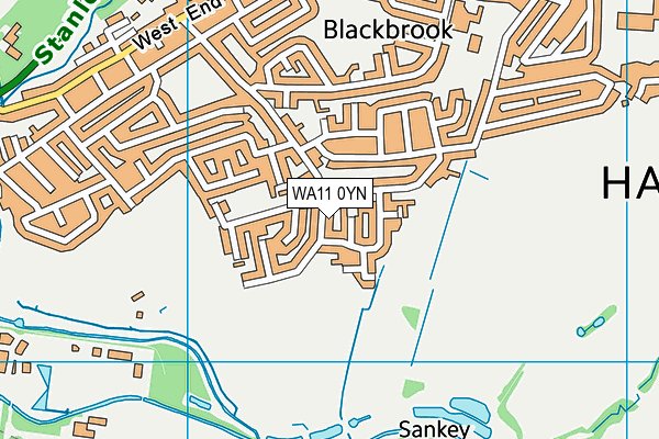 WA11 0YN map - OS VectorMap District (Ordnance Survey)