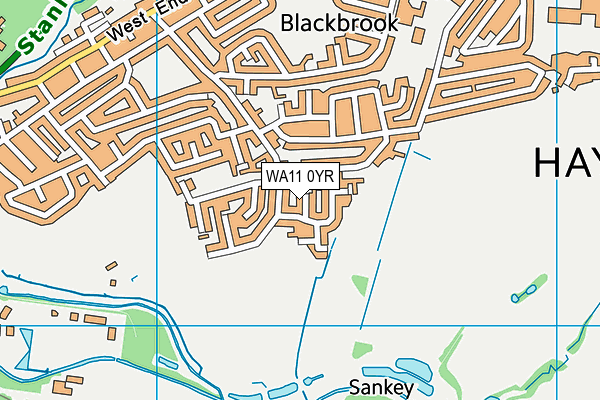 WA11 0YR map - OS VectorMap District (Ordnance Survey)