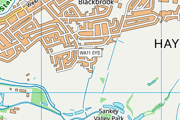 WA11 0YS map - OS VectorMap District (Ordnance Survey)